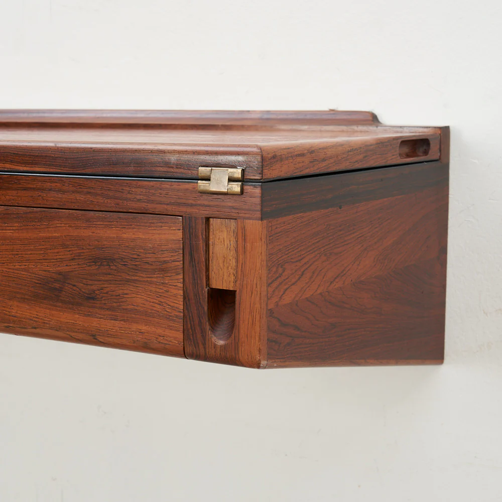 Wall-Mounted Rosewood Flip Top Desk by Arne Hovmand Olsen, Denmark - Image 13